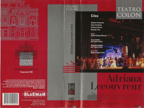 ADRIANA LECOUVREUR Colon Cover VHS
