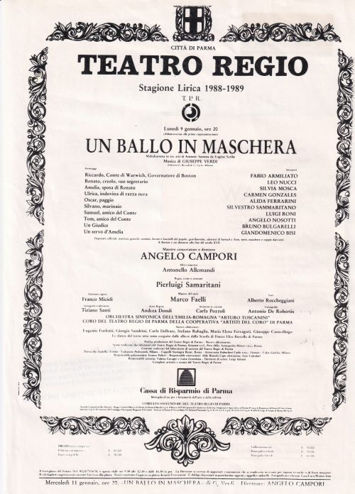 BALLO IN MASCHERA 1988 LOCANDINA