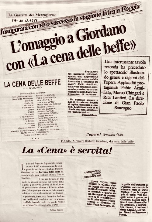 LA CENA DELLE BEFFE - Foggia 1988_reviews