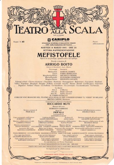 MEFISTOFELE 14-03-1995 TEATRO La Scala