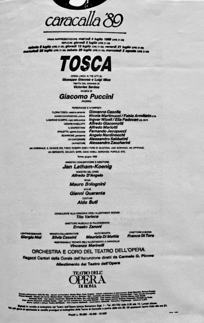 TOSCA - Caracalla 1989_Locandina